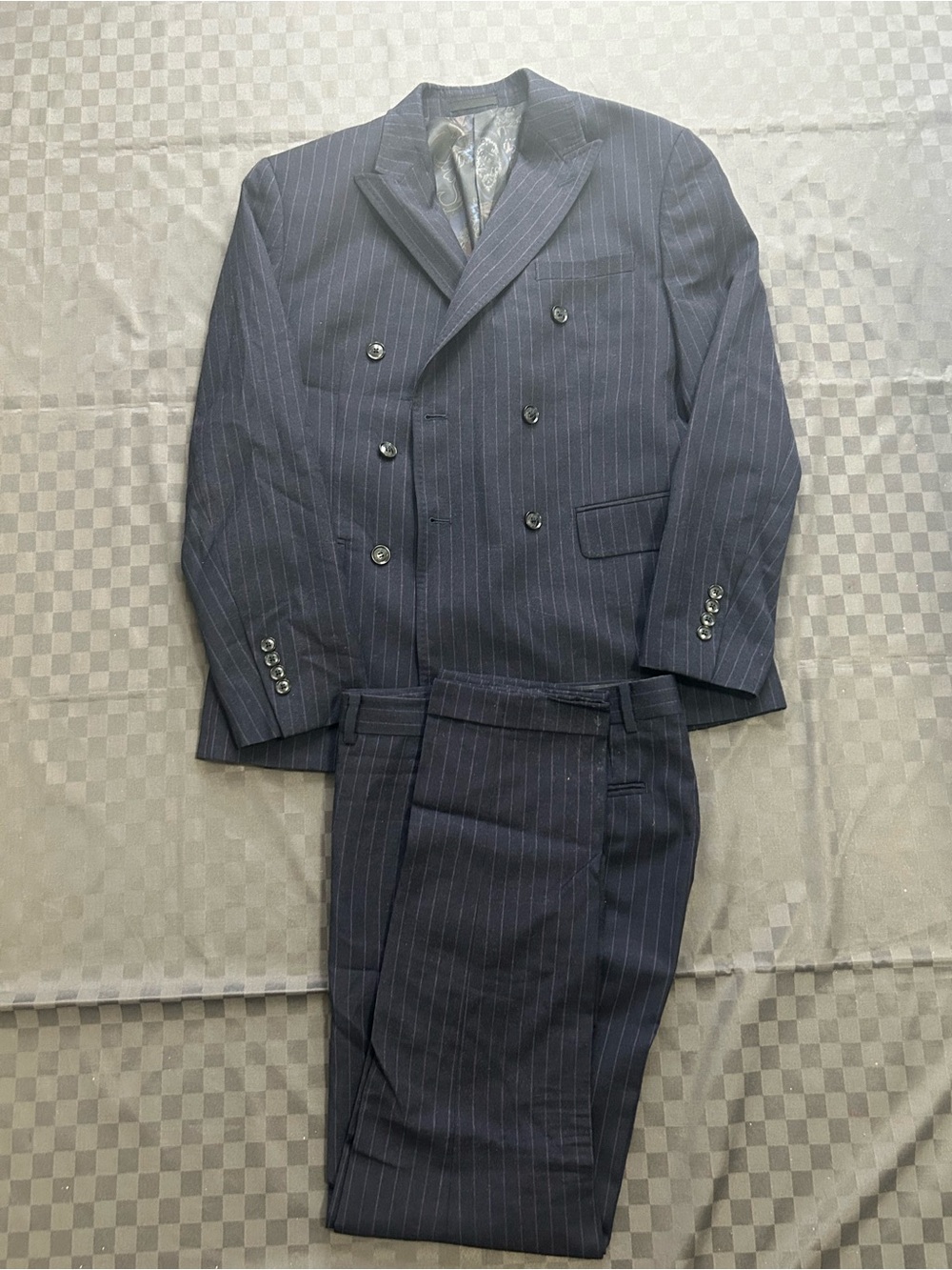 Talia pinstripe double breasted suit